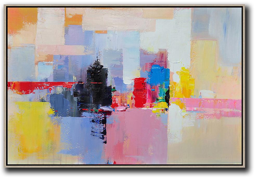 Horizontal Abstract Landscape Art living room canvas art